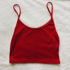 LIKE NEW Brandy Melville cropped red tank top